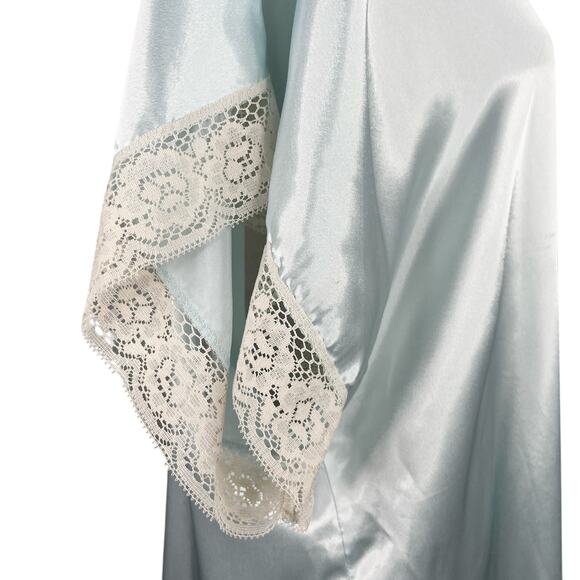 Vintage Val Mode Lingerie Nightgown Large Blue Lace V-Neck - Picture 9 of 13